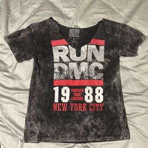 Retro RUN DMC off-shoulder Concert T Shirt (M)